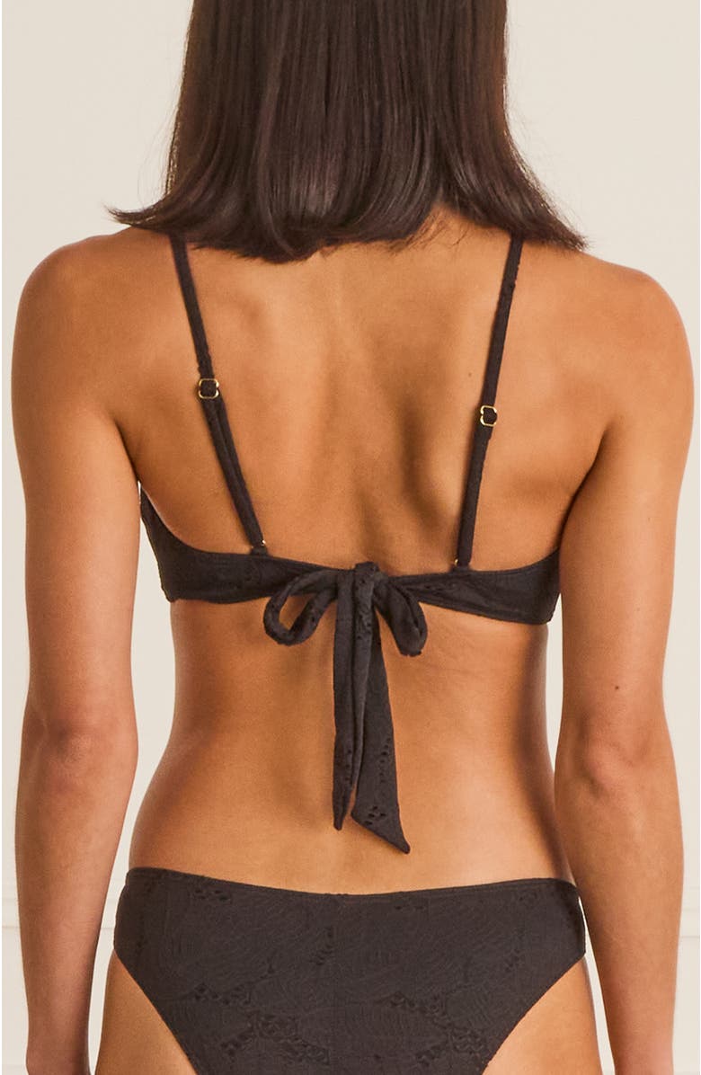 Aqua Blu V-Neck Amelia Bikini Top, Alternate, color, Black