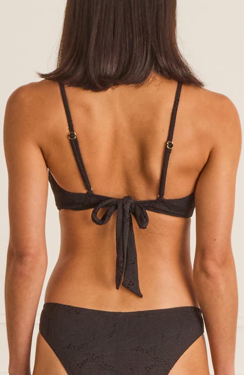 Aqua Blu V-neck Amelia Bikini Top In Black