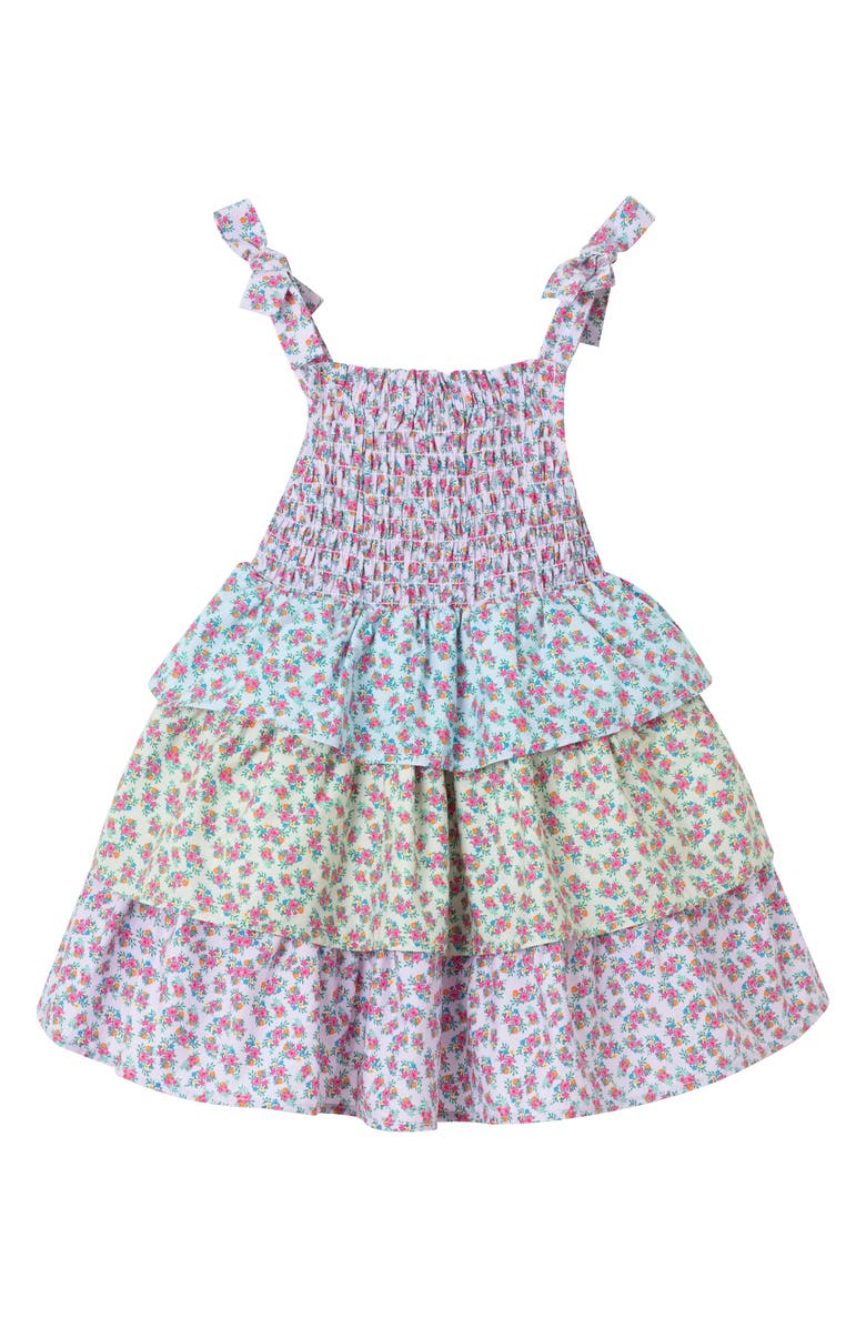 Andy & Evan Kids' Tiered Floral Print Dress, Main, color, 