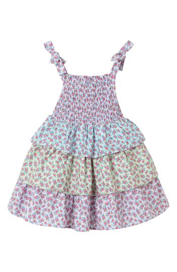 Shop Andy & Evan Kids' Tiered Floral Print Dress In Multi