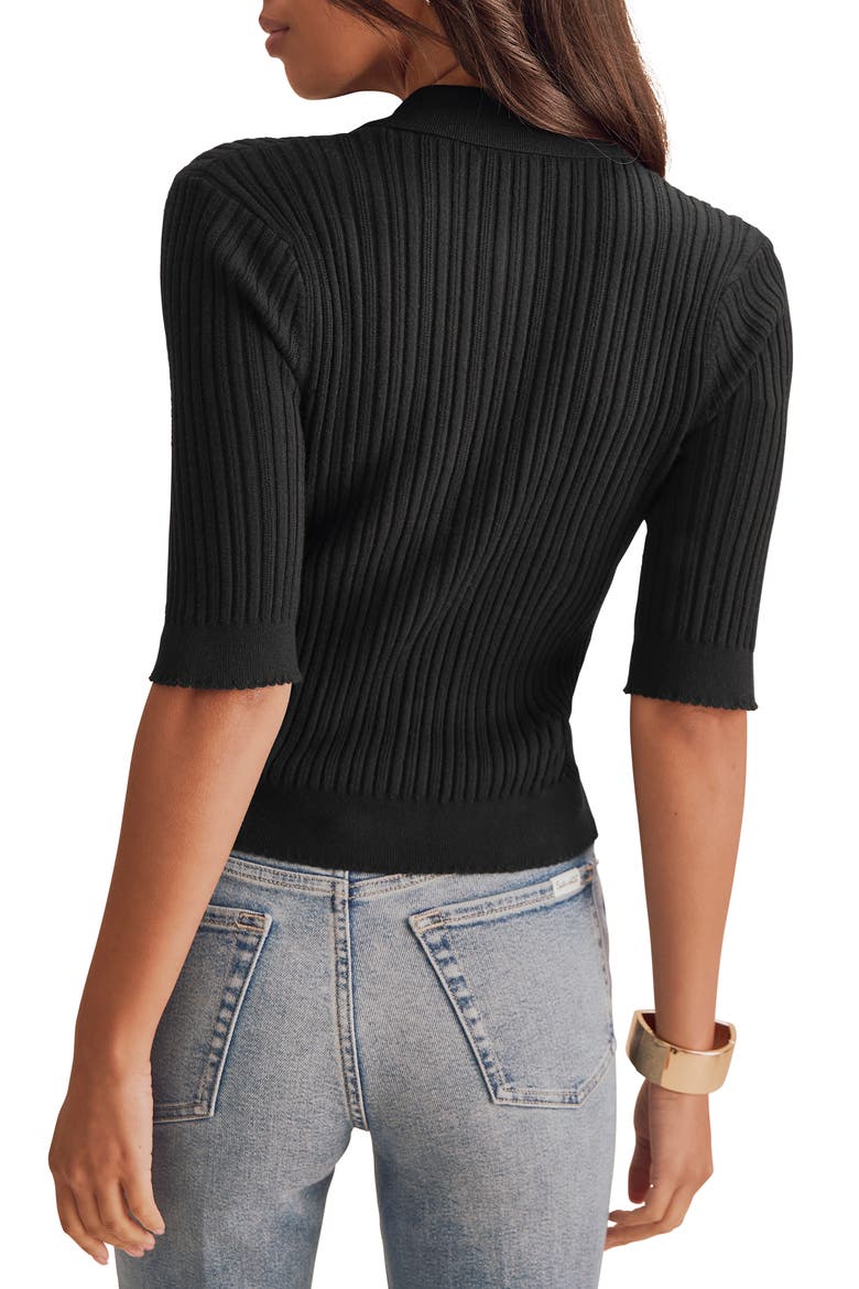 Georgie Pointelle Cardigan, Alternate, color, BLACK