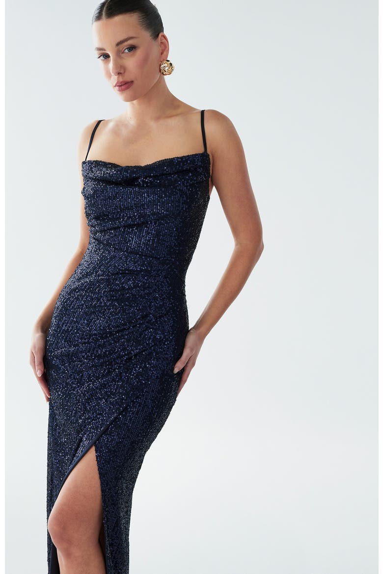 Indy Dress, Alternate, color, Navy Sequin