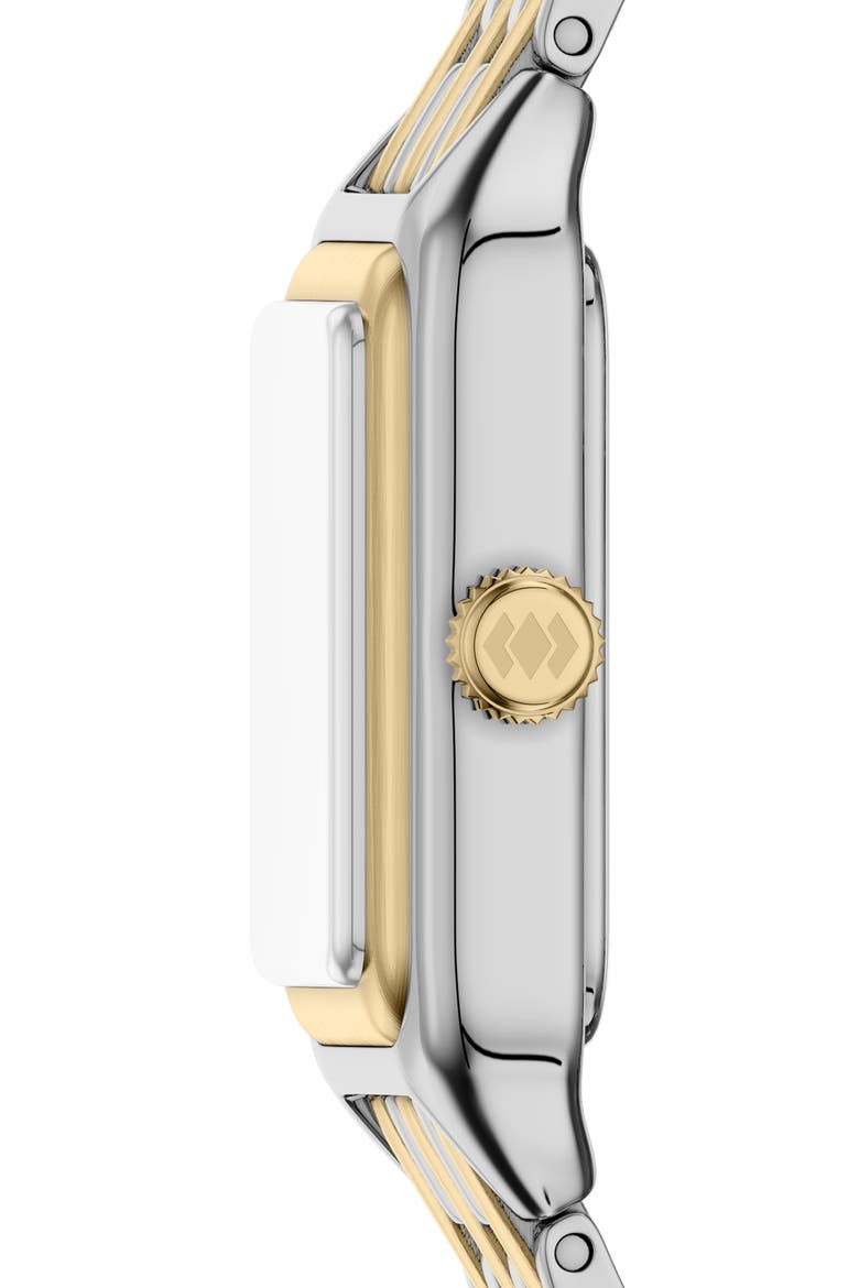 Mini Raquel Tank Bracelet Watch, 18mm x 29mm, Alternate, color, TWO TONE