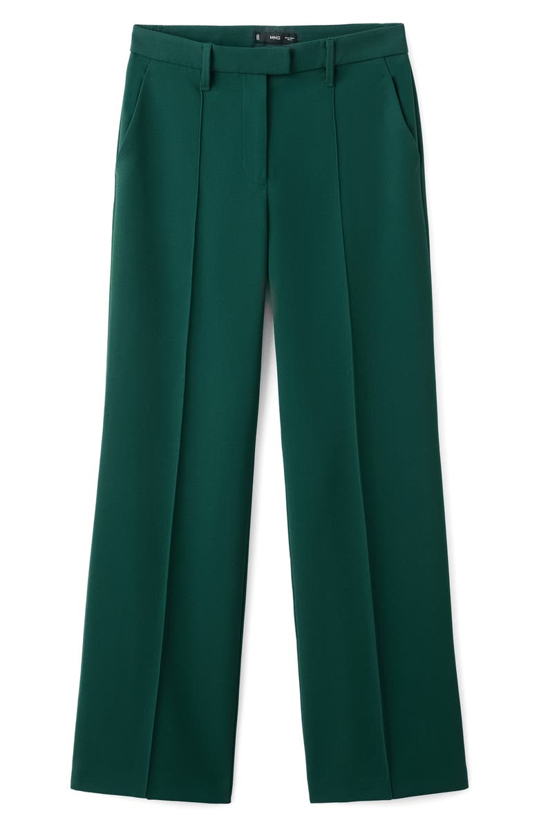 MANGO Seamed Straight Leg Pants, Alternate, color, Green