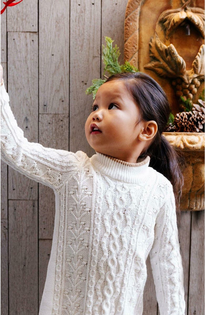 Hope & Henry Girls' Organic Turtleneck Sweater Dress, Kids, Alternate, color, 