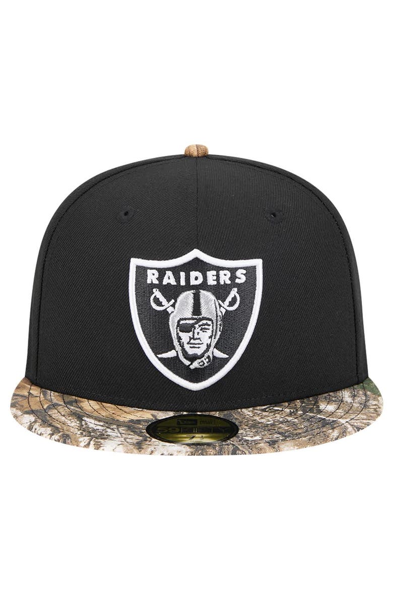 New Era Men's New Era Black Las Vegas Raiders Active Two-Tone Camo 59FIFTY Fitted Hat, Alternate, color, Black