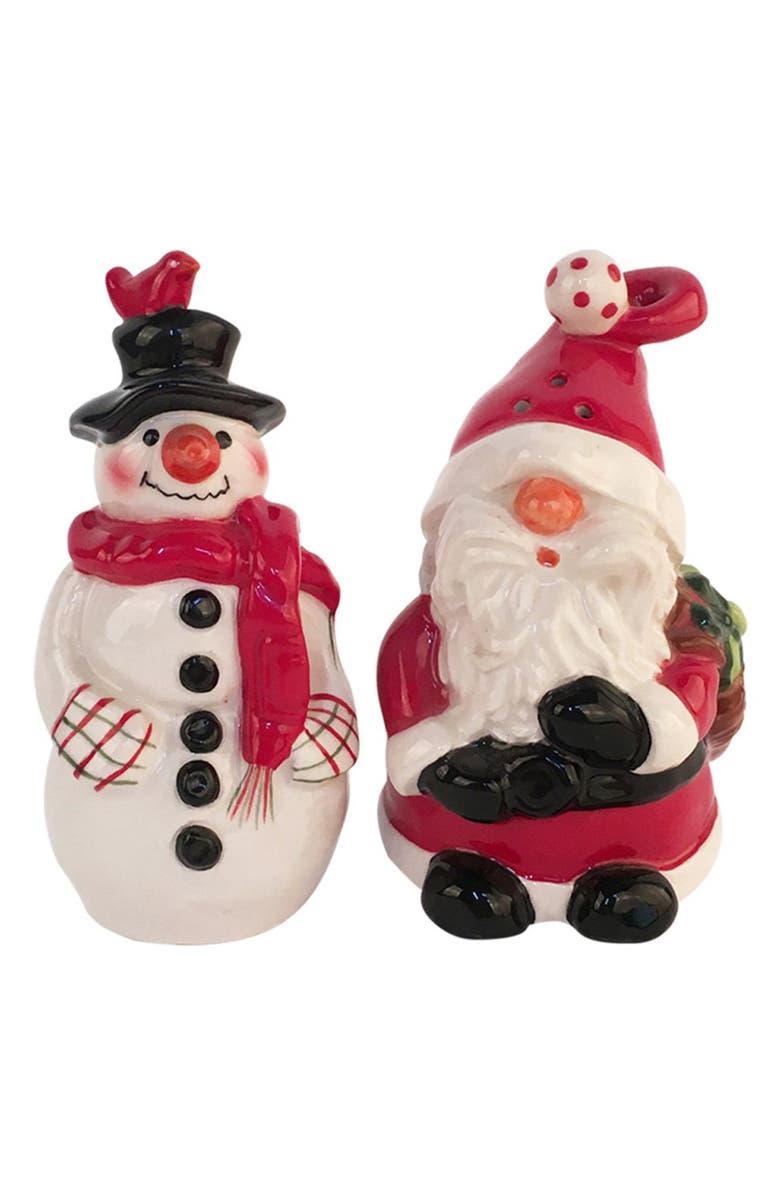 Blue Sky Clayworks Santa & Snowman Salt & Pepper Set, Main, color, Ivory Multi