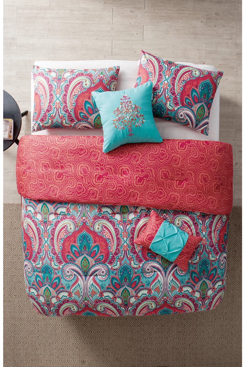 Damask Reversible Comforter Set - King, Alternate, color, MULTI