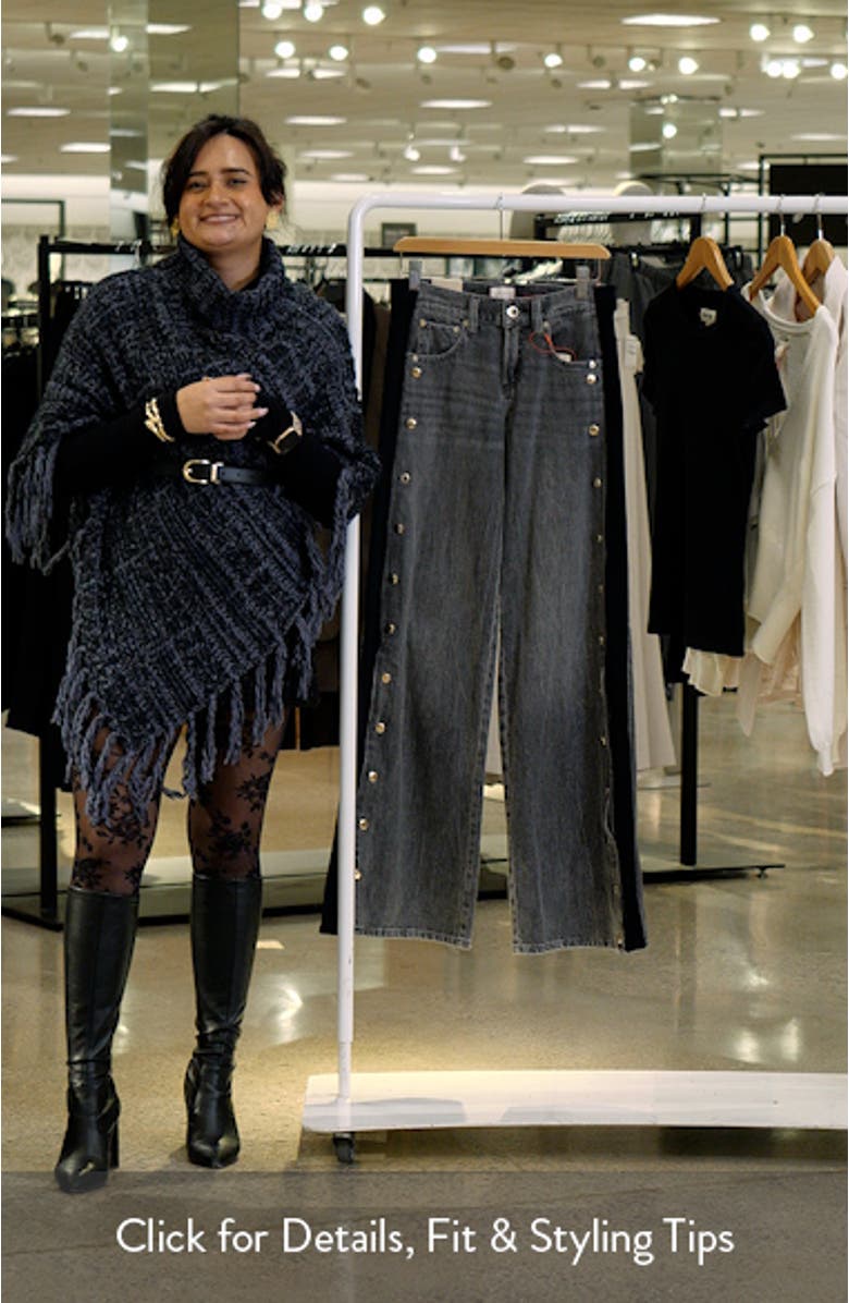 Amazing Stud Detail Knit Side Panel Wide Leg Jeans, sales video thumbnail