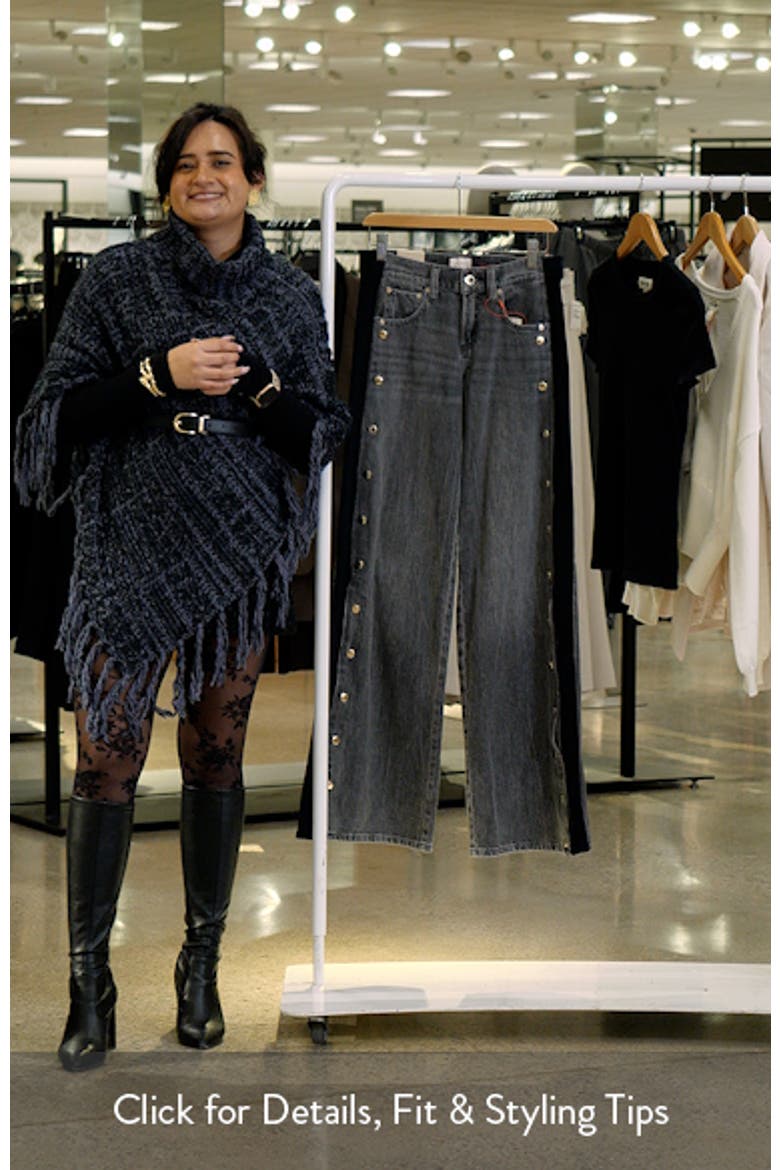 Amazing Stud Detail Knit Side Panel Wide Leg Jeans video