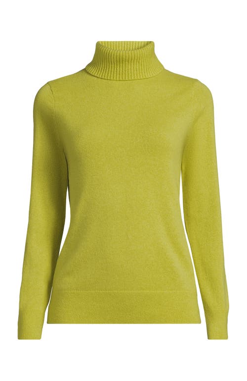 Lands' End Cashmere Turtleneck Sweater In Green