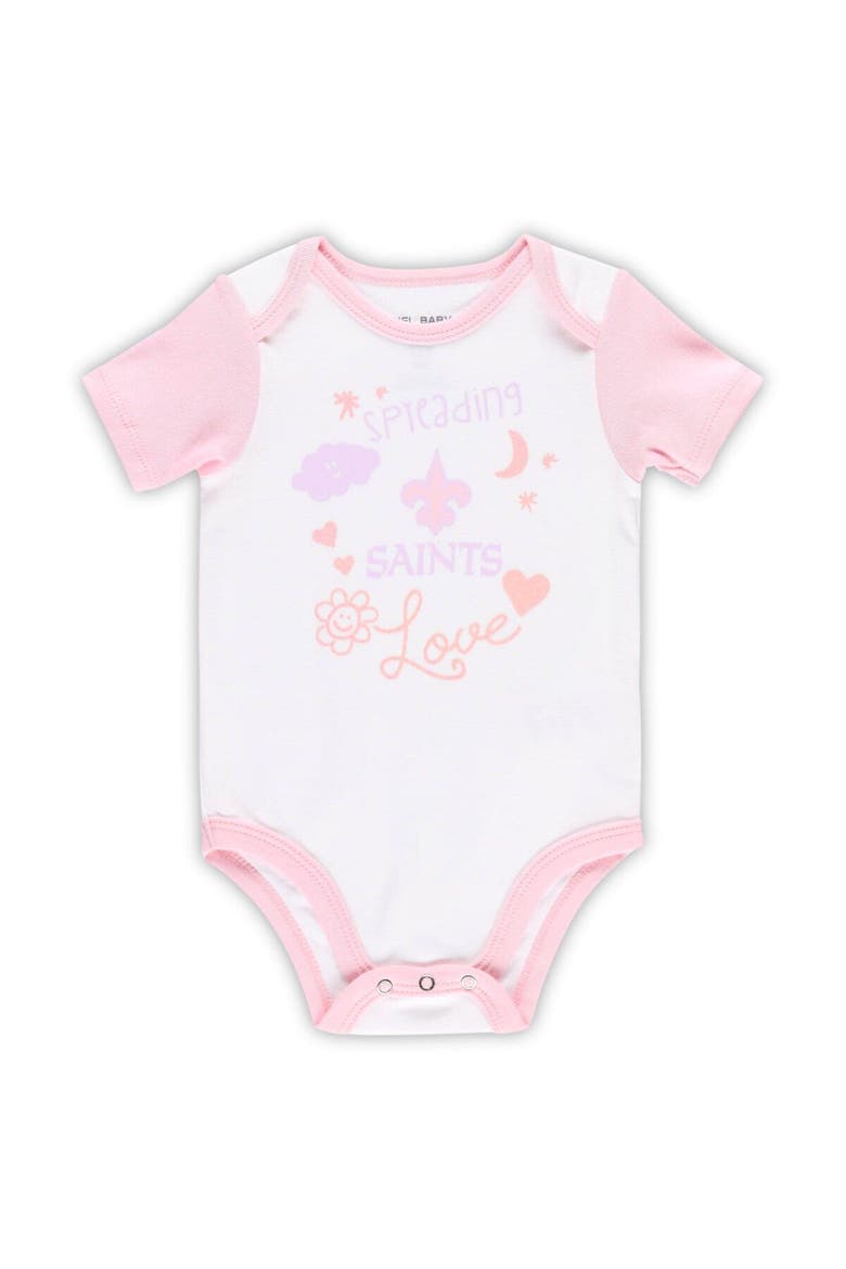Girls Newborn & Infant White New Orleans Saints Spreading Love Bodysuit and Tutu Leggings Set, Alternate, color, White