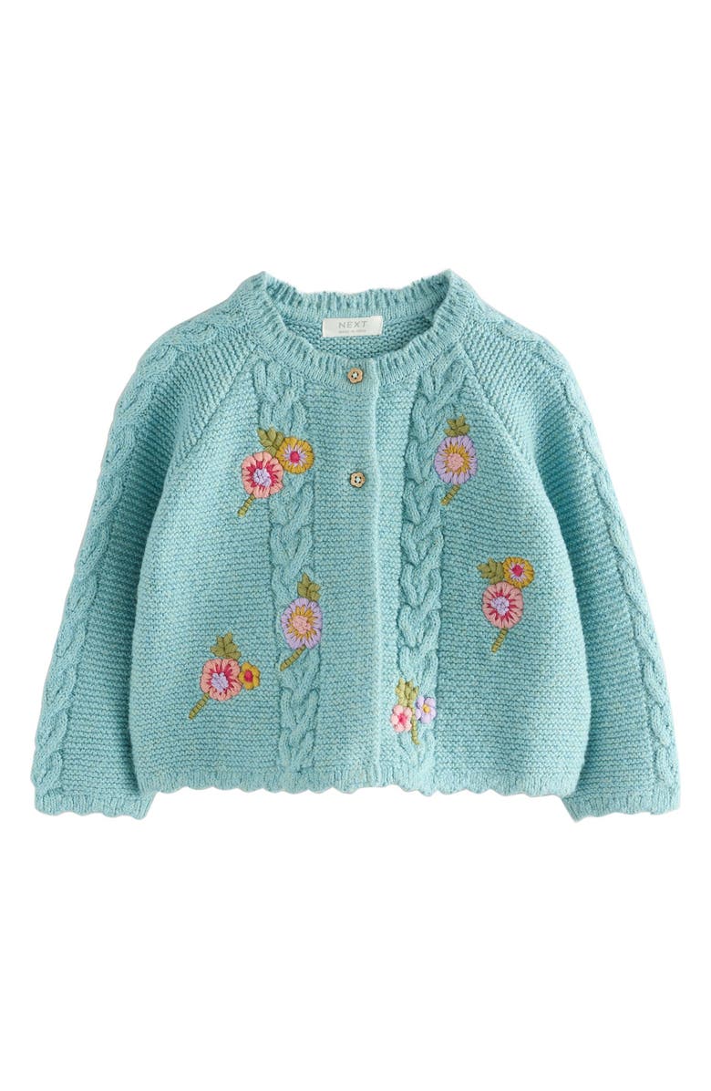 NEXT Kids' Embroidered Cardigan, Main, color, Blue