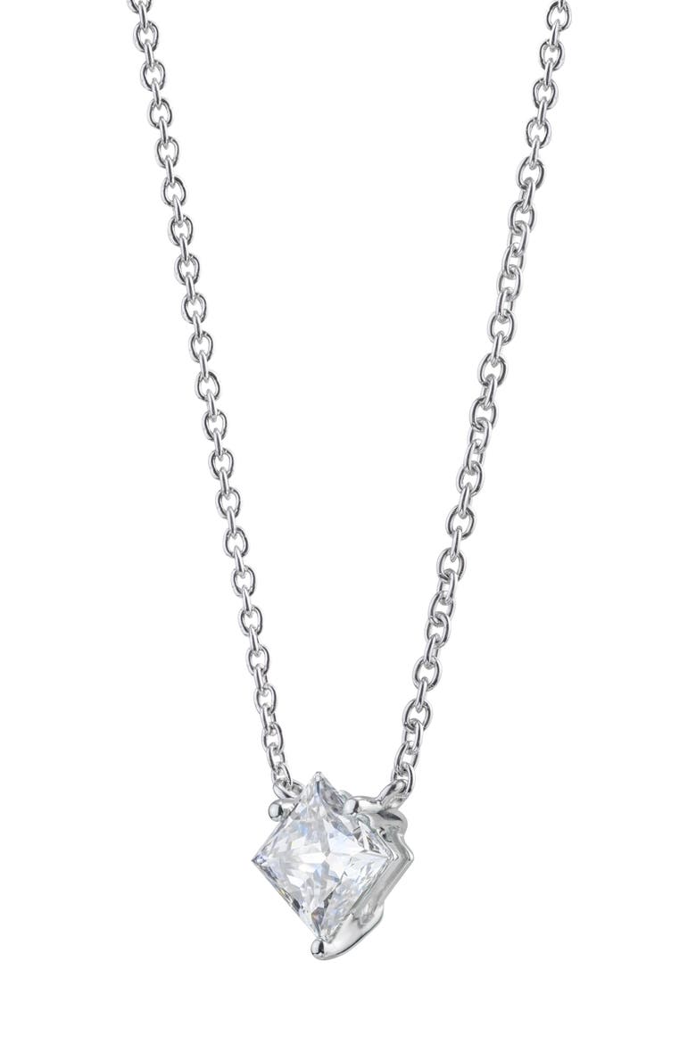 1-Carat Princess Cut Lab-Grown Diamond Pendant Necklace, Alternate, color, WHITE/ 14K WHITE GOLD