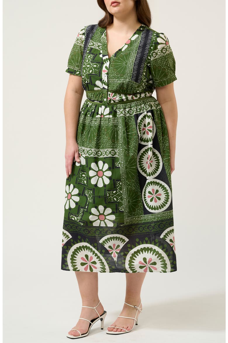 Ethereal Print Maxi Dress, Alternate, color, GREEN TILE