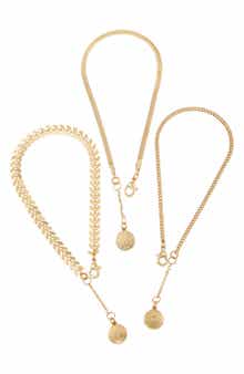 Vince Camuto Mixed Chain Anklets - Set of 3