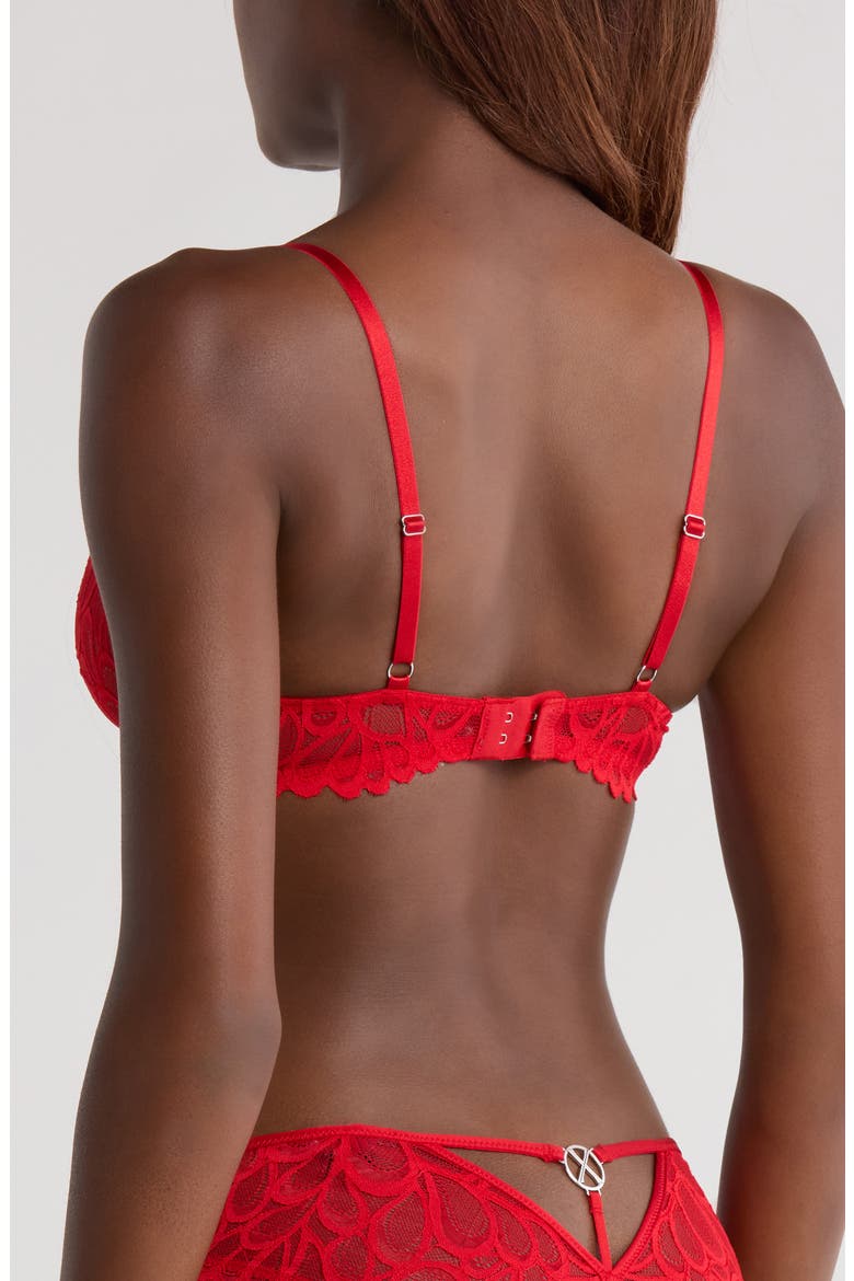 Savage Not Sorry Unlined Lace Balconette Bra, Alternate, color, TIMELESS RED