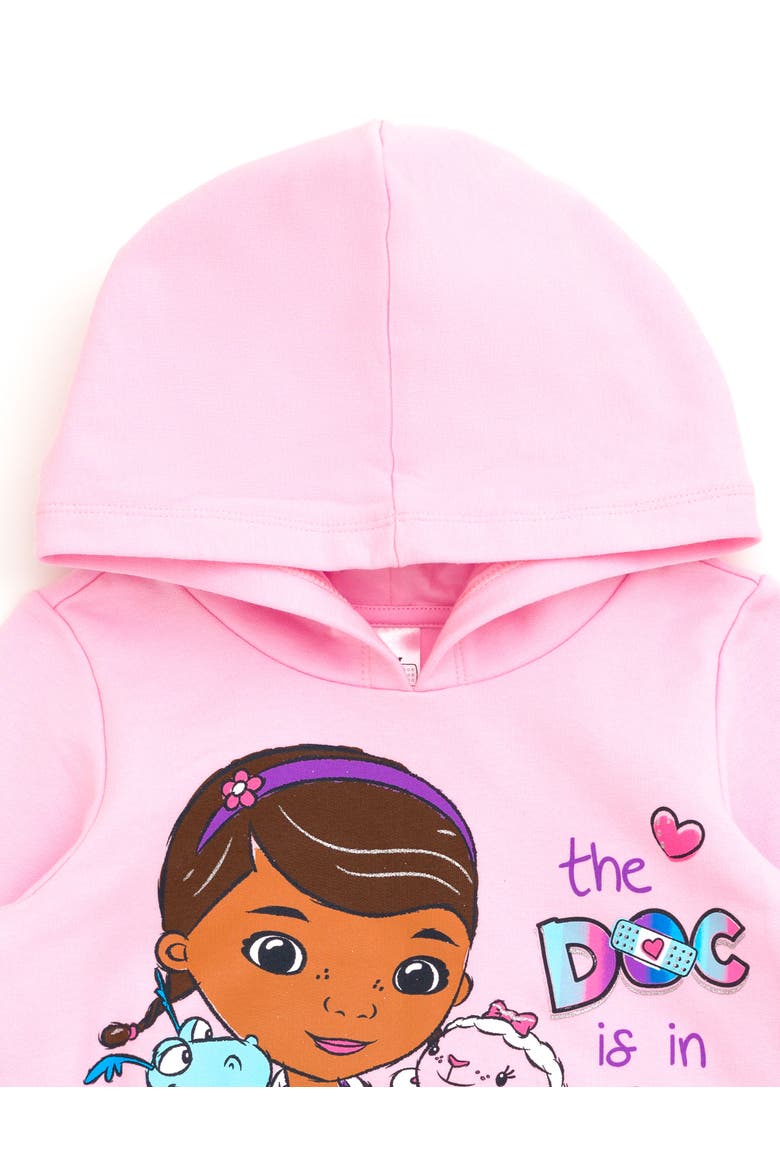 Doc Mcstuffins Fleece Pullover Hoodie, Alternate, color, Doc McStuffins Pink