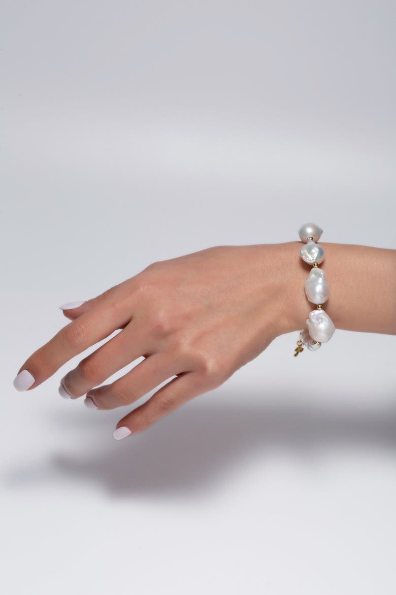 Marina Baroque Pearl Bracelet, Alternate, color, Gold