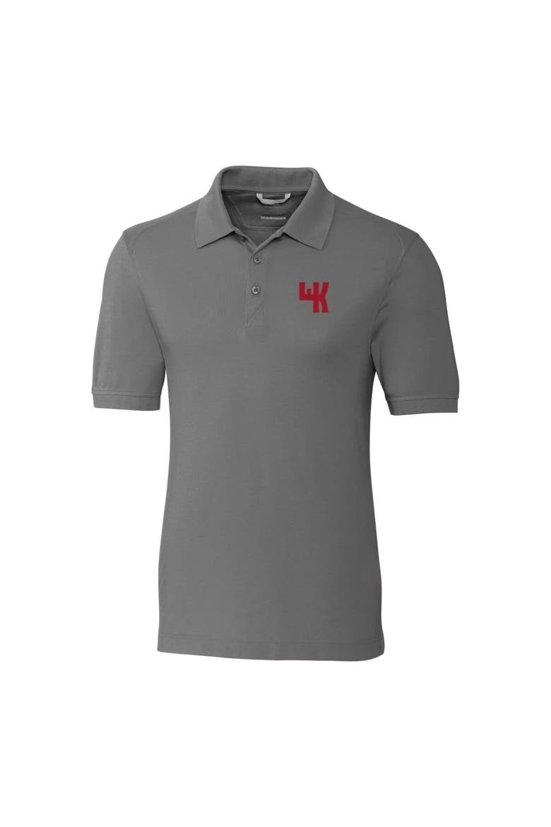 Men's Cutter & Buck Steel Western Kentucky Hilltoppers Advantage Tri-Blend DryTec Pique Polo, Alternate, color, Steel