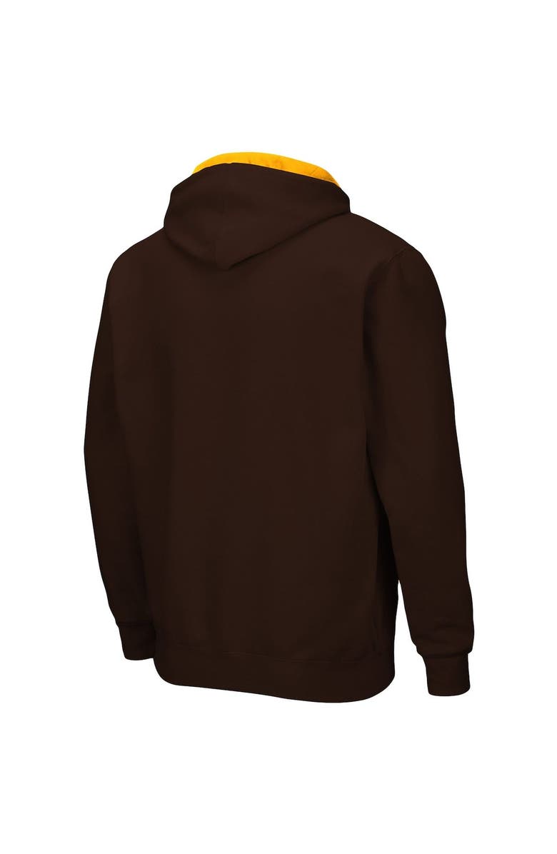 COLOSSEUM Men's Colosseum Brown Wyoming Cowboys Arch & Logo 3.0 Full-Zip Hoodie, Alternate, color, Brown