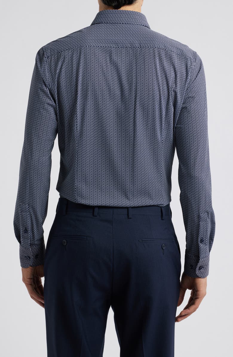 BOSS Hank Kent Slim Fit Performance Stretch Dress Shirt, Alternate, color, Dk Bu