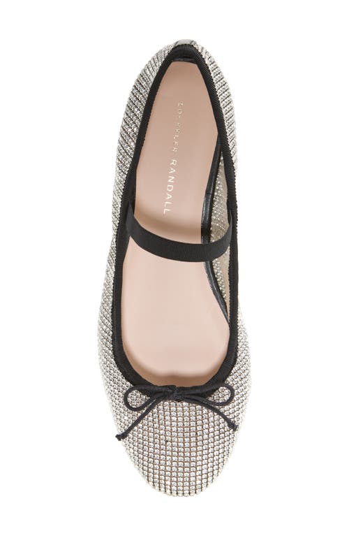 Loeffler Randall Leonie Crystal Mesh Mary Jane Flat In Crystal