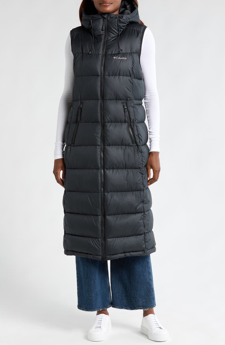 Columbia Pike Lake Water Repellent Hooded Long Puffer Vest, Alternate, color, 