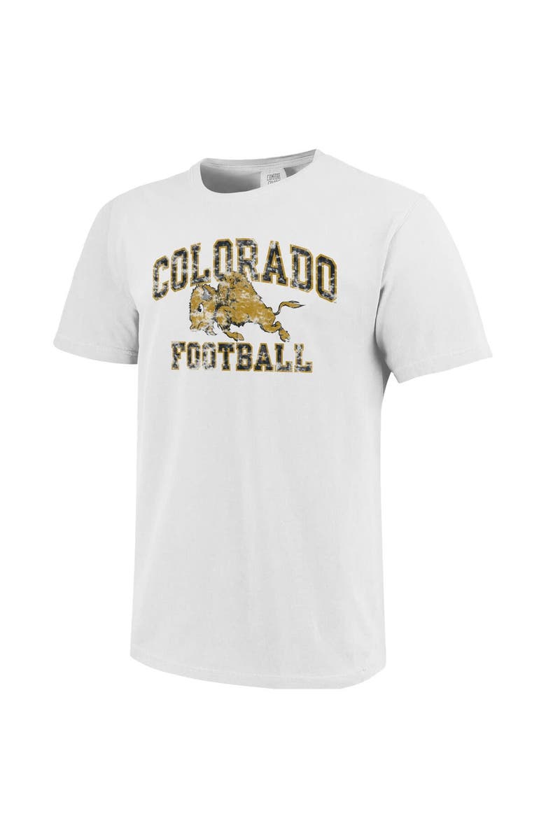 IMAGE ONE Men's White Colorado Buffaloes Football Arch Over Mascot Comfort Colors T-Shirt, Alternate, color, 