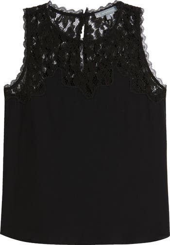 Wit & Wisdom Lace Yoke Sleeveless Top | Nordstrom