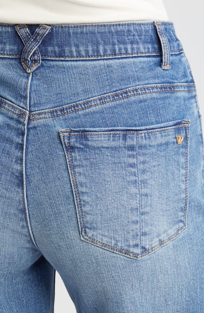 Wit & Wisdom 'Ab'Solution Raw Hem Wide Leg Jeans, Alternate, color, Mid Blue