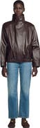 SANDRO Oversized leather jacket