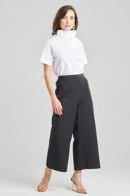 Natori Techno Poplin Cropped Pants With Embroidery