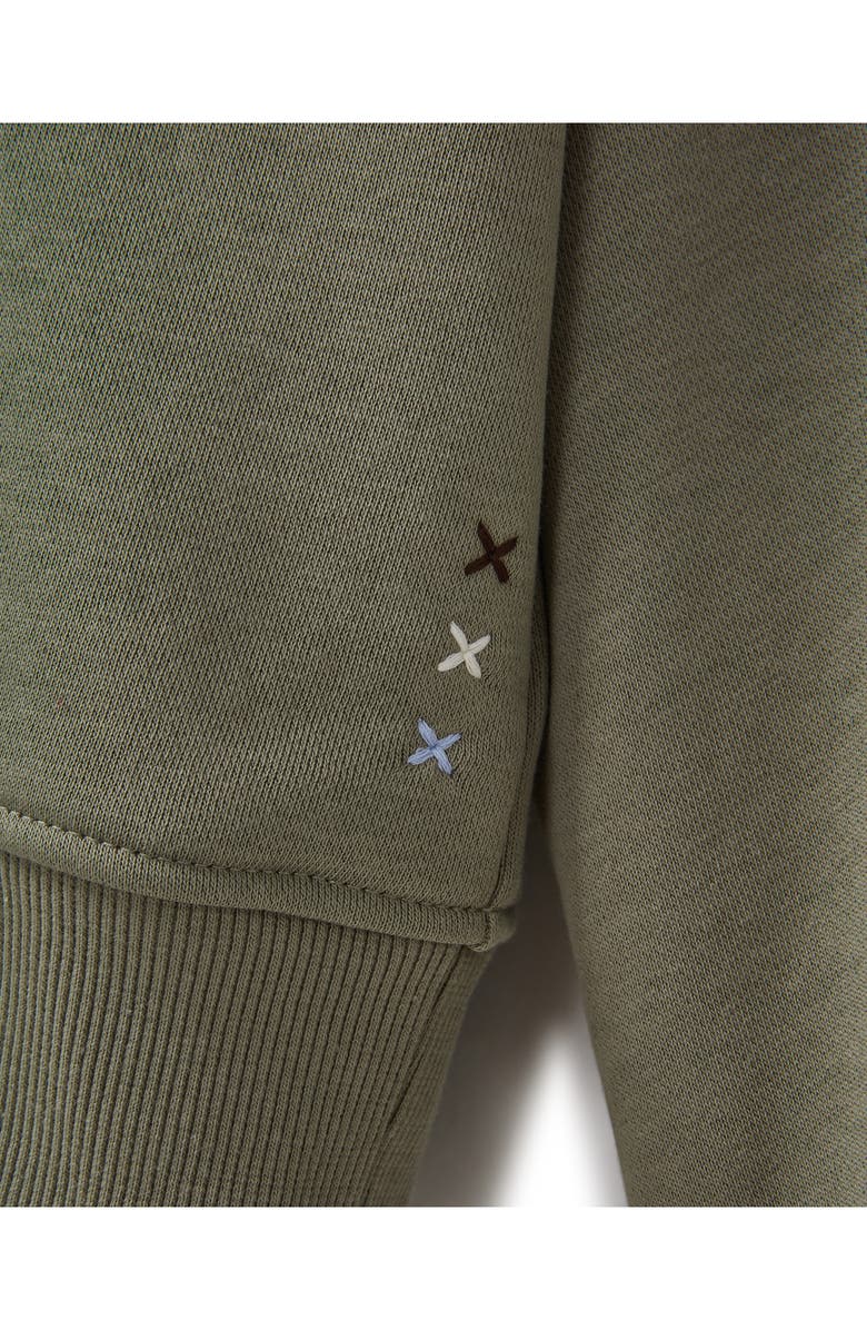 Scotch & Soda Embroidered Hooded Sweatshirt, Alternate, color, Vetiver