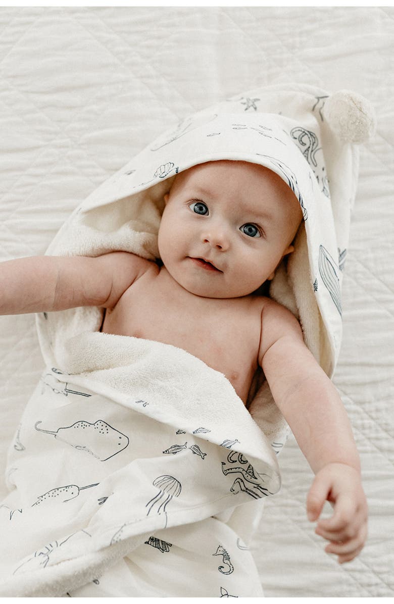 Pehr Organic Cotton Hooded Towel, Alternate, color, Life Aquatic