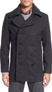 Schott NYC Slim Fit Wool Blend Peacoat