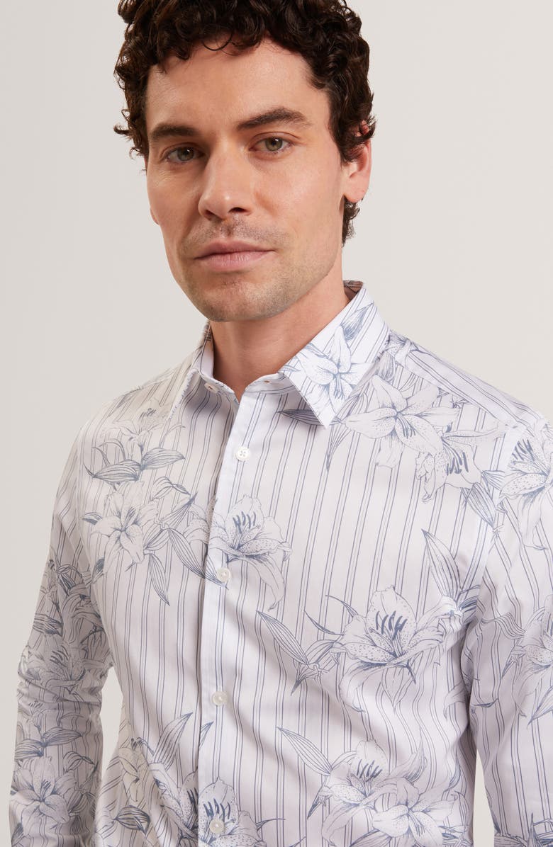 Ted Baker Cipher Long Sleeve Regular Fit Button-Up Shirt, Alternate, color, Light-Blue