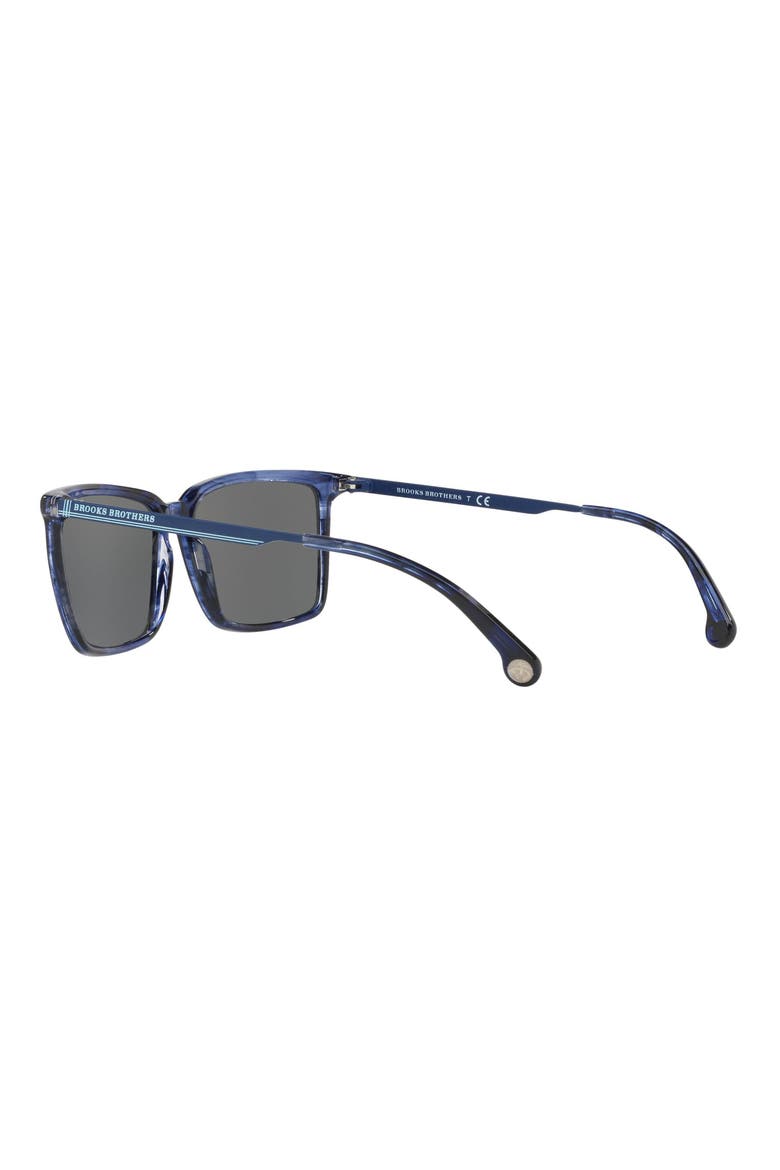 58mm Rectangular Sunglasses, Alternate, color, NAVY HORN/ GREY BLUE