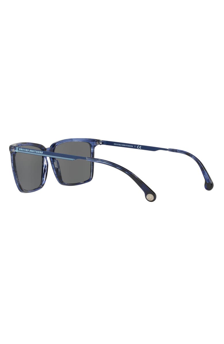 Brooks Brothers 58mm Rectangular Sunglasses, Alternate, color, Navy Horn/ Grey Blue