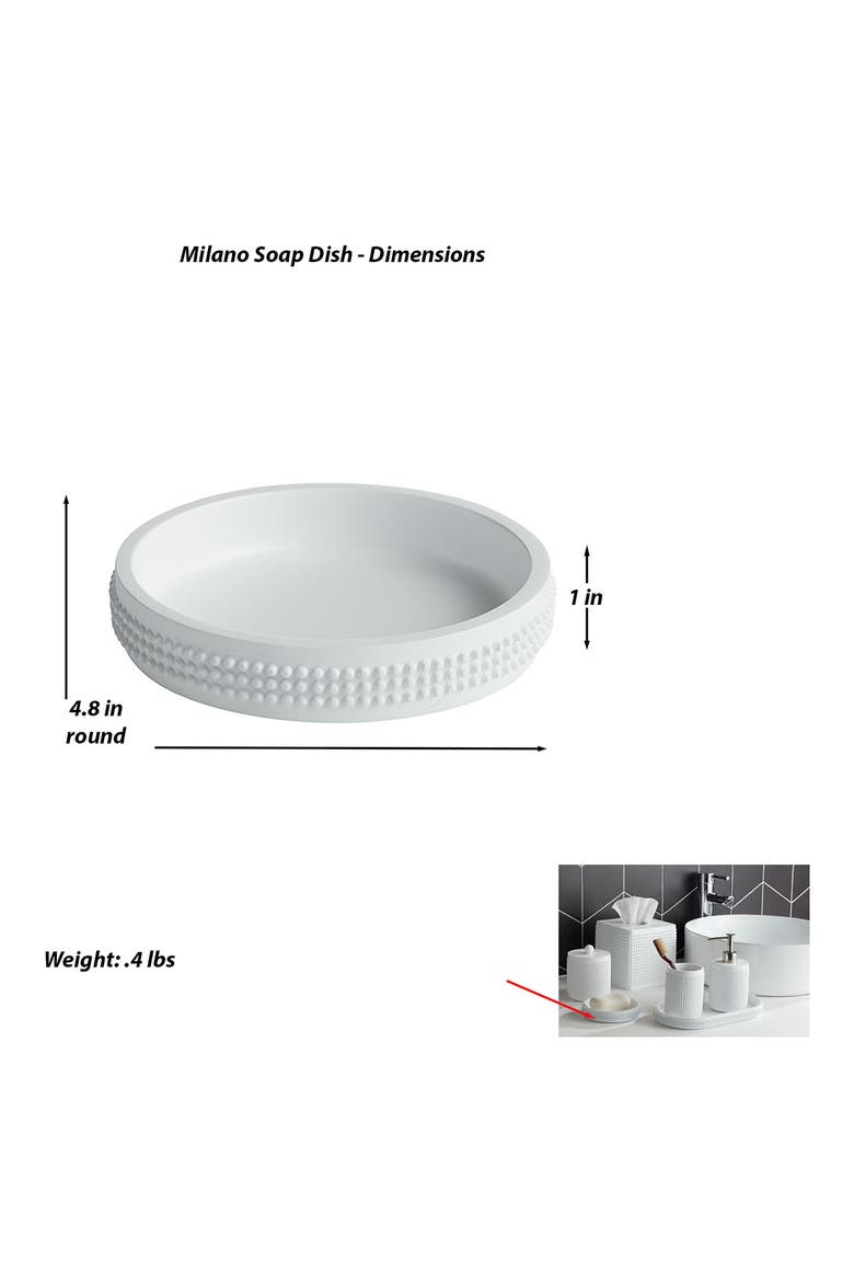 Modern Round Soap Dish, Alternate, color, WHITE