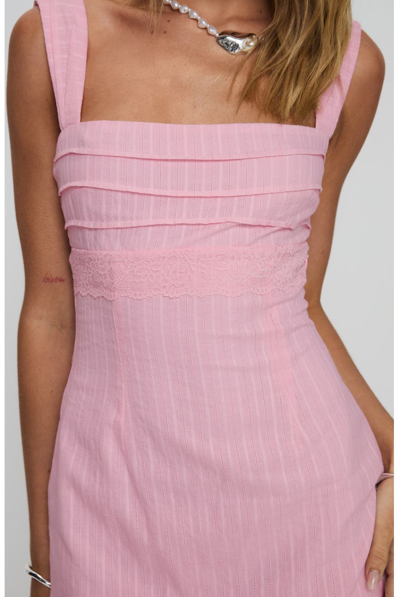 Anyone But You Tie Back Sleeveless Cotton Minidress, Alternate, color, PINK
