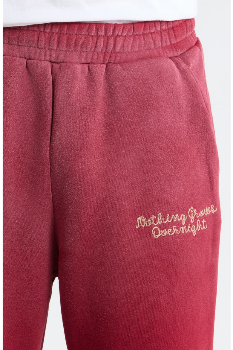 Running Horse Wide Leg Cotton Fleece Sweatpants, Alternate, color, MAROON