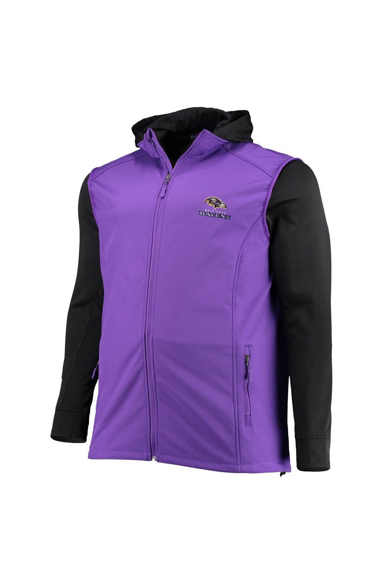 DUNBROOKE Men's Dunbrooke Purple/Black Baltimore Ravens Big & Tall Alpha Full-Zip Hoodie Jacket, Alternate, color, Purple