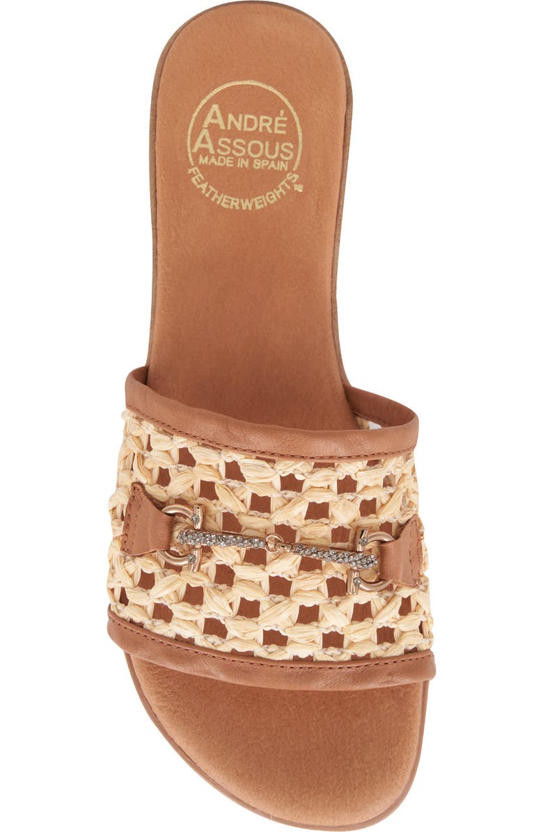 André Assous Niles Crystal Bit Slide Sandal, Alternate, color, Natural/ Cuero