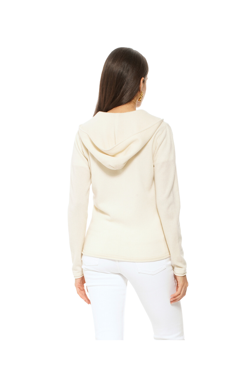 Monticelli Cashmere Pure Cashmere Double Zip Hoodie Sweater, Alternate, color, Camel