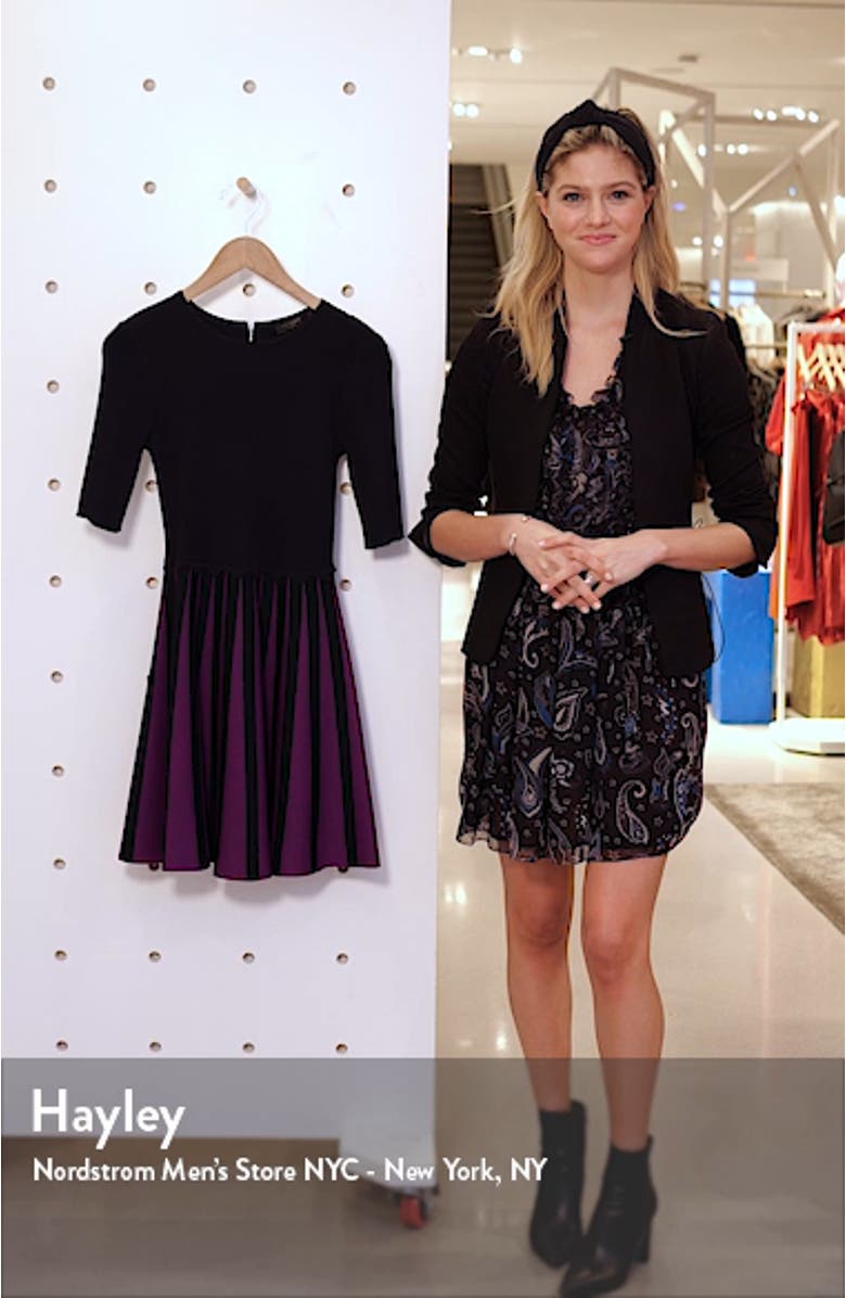 Salyee Short Sleeve Knit Skater Dress, sales video thumbnail