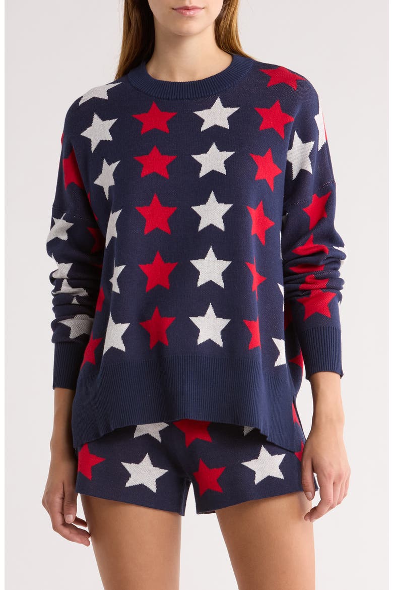 Callie Cotton Blend Sweater, Main, color, AMERICANA