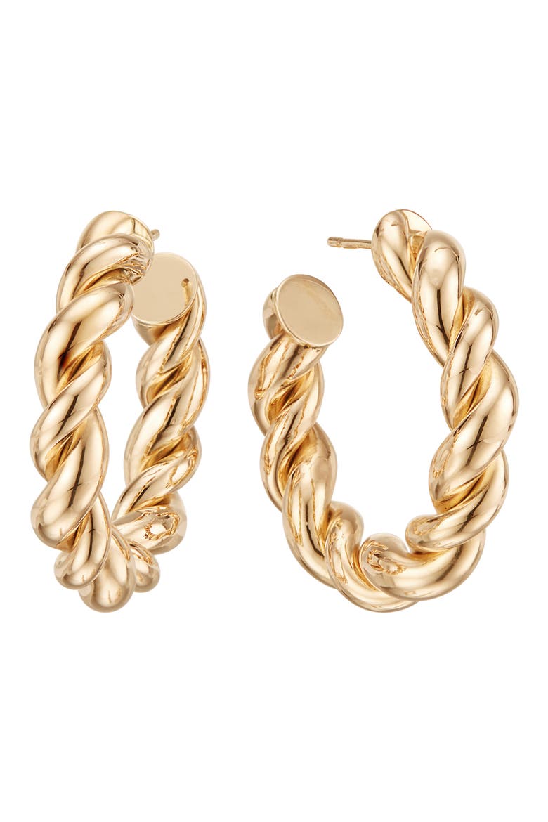 Jewelry Braided Royale Hoop Earrings, Main, color, YELLOW GOLD