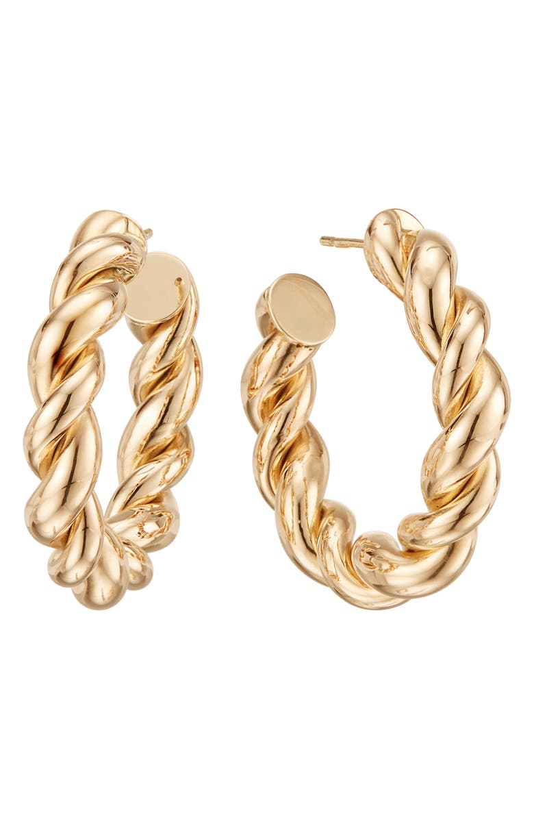 LANA Jewelry Braided Royale Hoop Earrings, Main, color, 