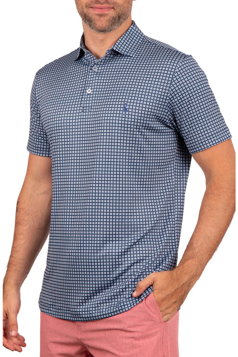 Square Geo Printed Performance Polo, Alternate, color, NAVY